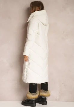 Jasnobeżowa Kurtka Długa Pikowana Musca