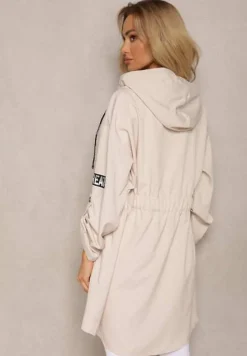 Jasnobeżowa Kurtka Wiatrówka Oversize Palishe