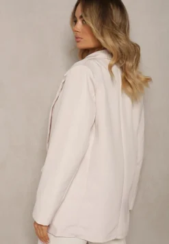 Jasnobeżowa Marynarka Oversize Niezapinana Charme
