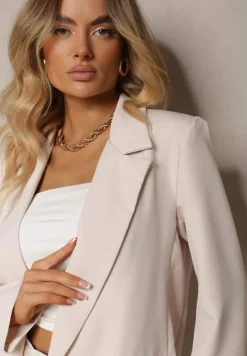 Jasnobeżowa Marynarka Oversize Niezapinana Charme
