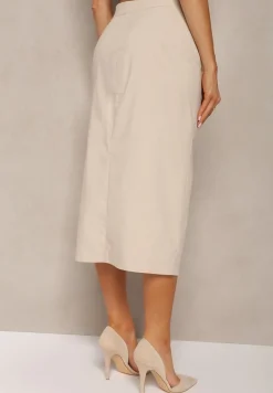 Jasnobeżowa Spódnica Trapezowa Xelea