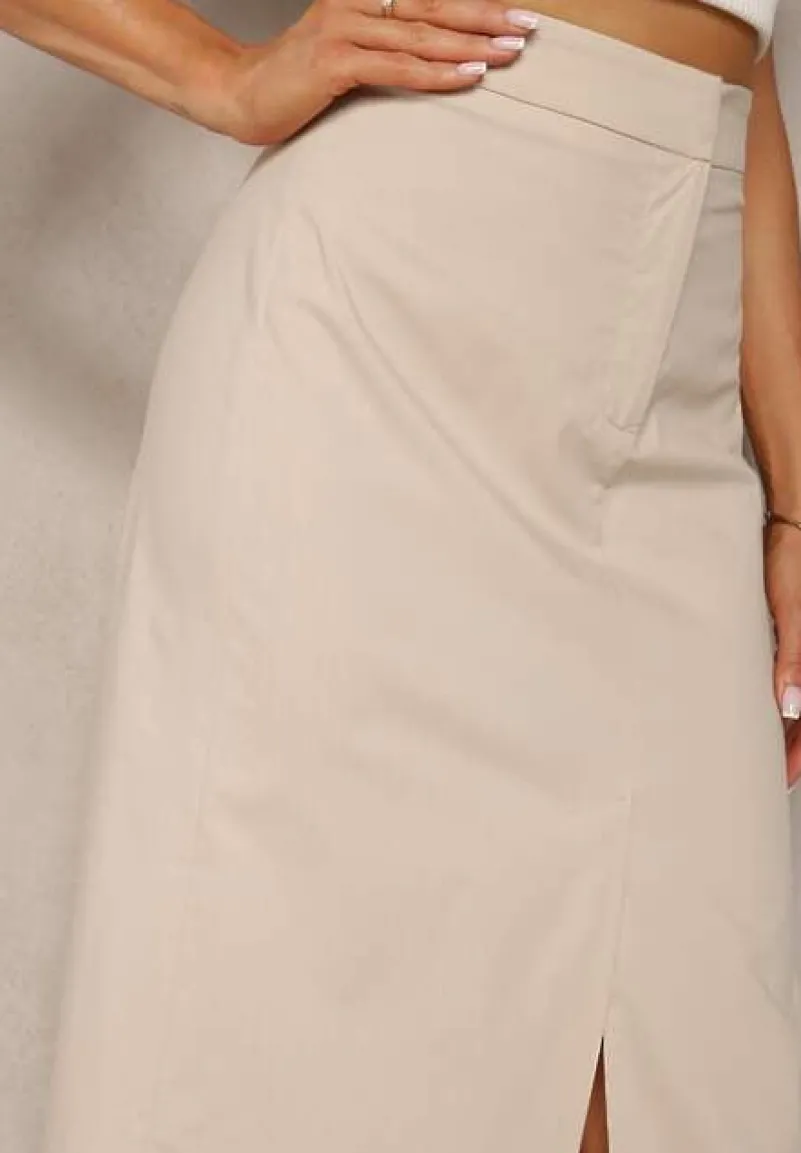 Jasnobeżowa Spódnica Trapezowa Xelea