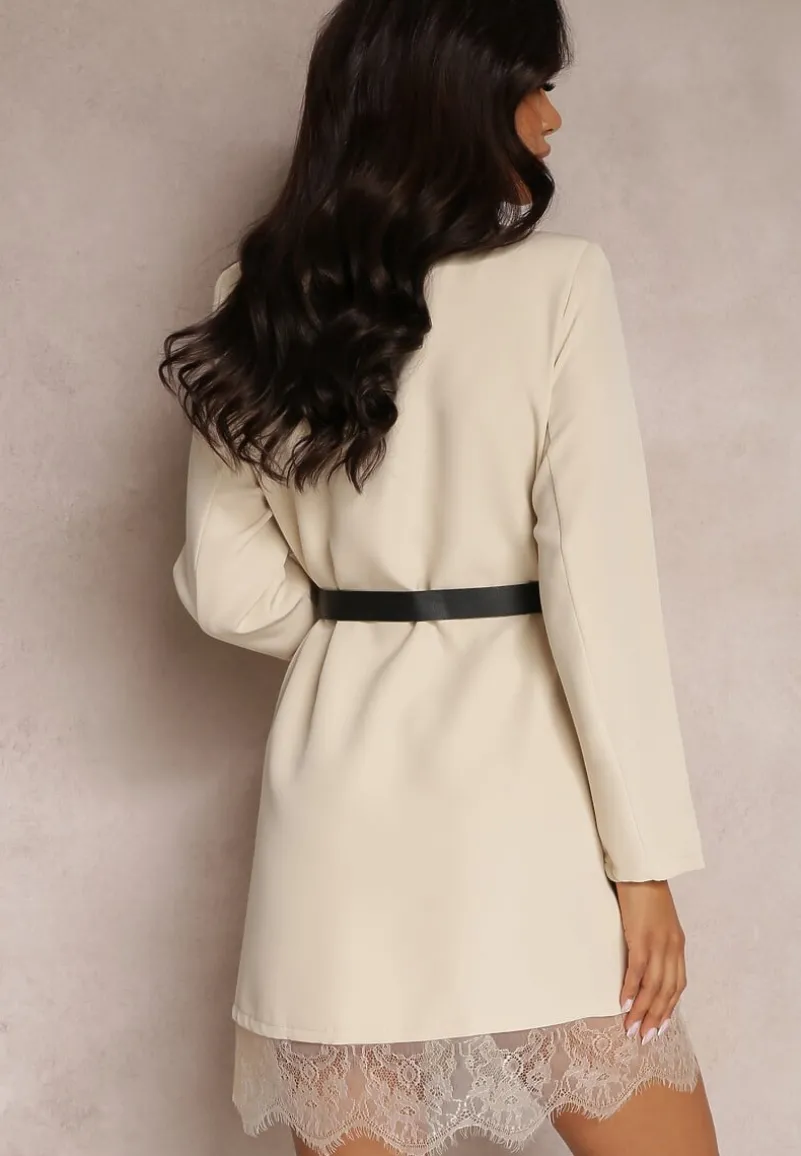 Jasnobeżowa Sukienka Mylocles