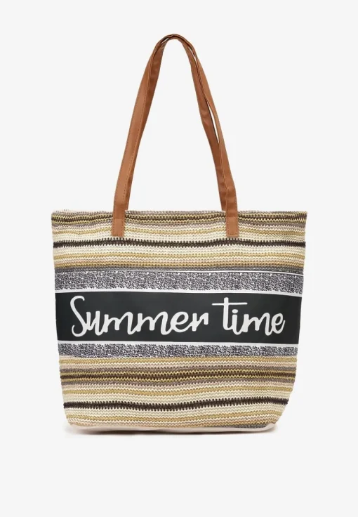 Jasnobeżowa Torebka Typu Shopper na Plażę z Jedną Komorą Gomeissa