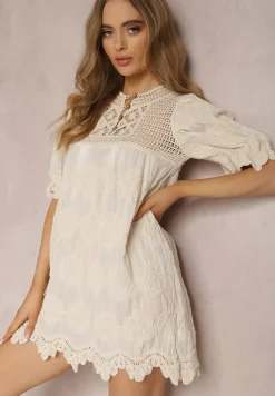 Jasnobeżowa Tunika z Bawełny Thaelelle