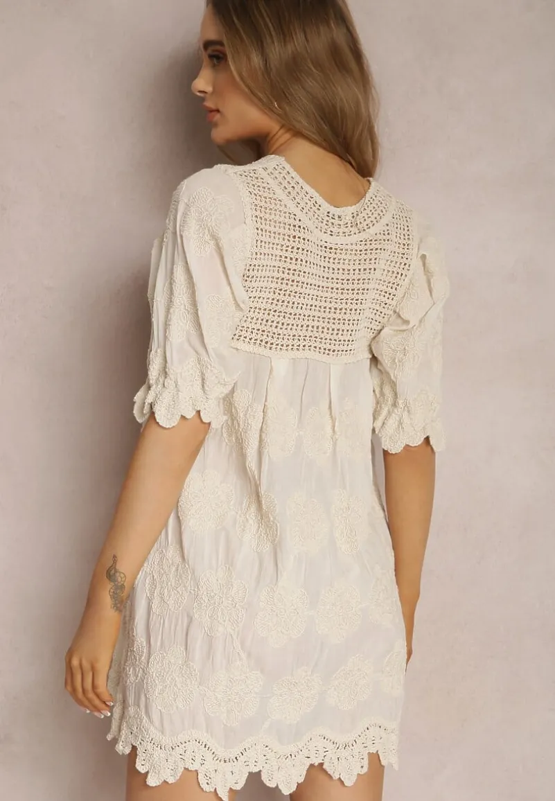 Jasnobeżowa Tunika z Bawełny Thaelelle