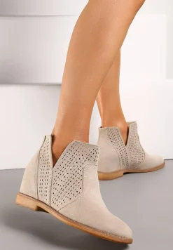 Jasnobeżowe Botki Bronte