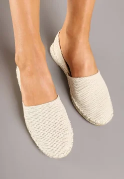 Jasnobeżowe Espadryle Ozdobione Wyciętą Cholewką i Plecionką Wommea