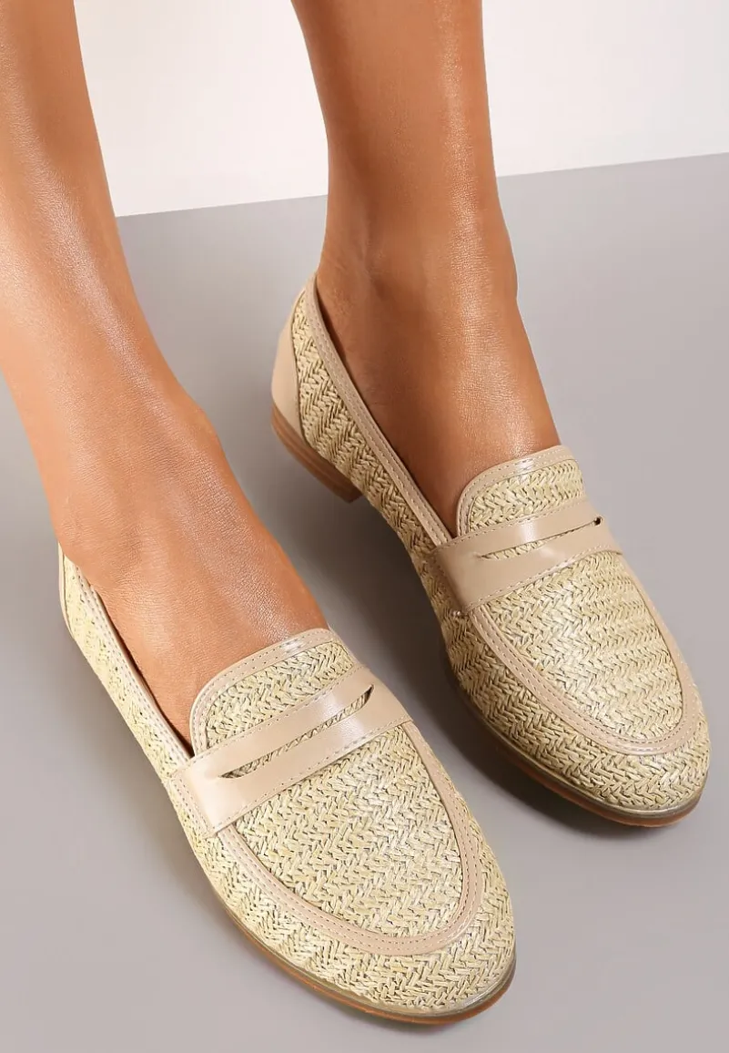 Jasnobeżowe Mokasyny Magana