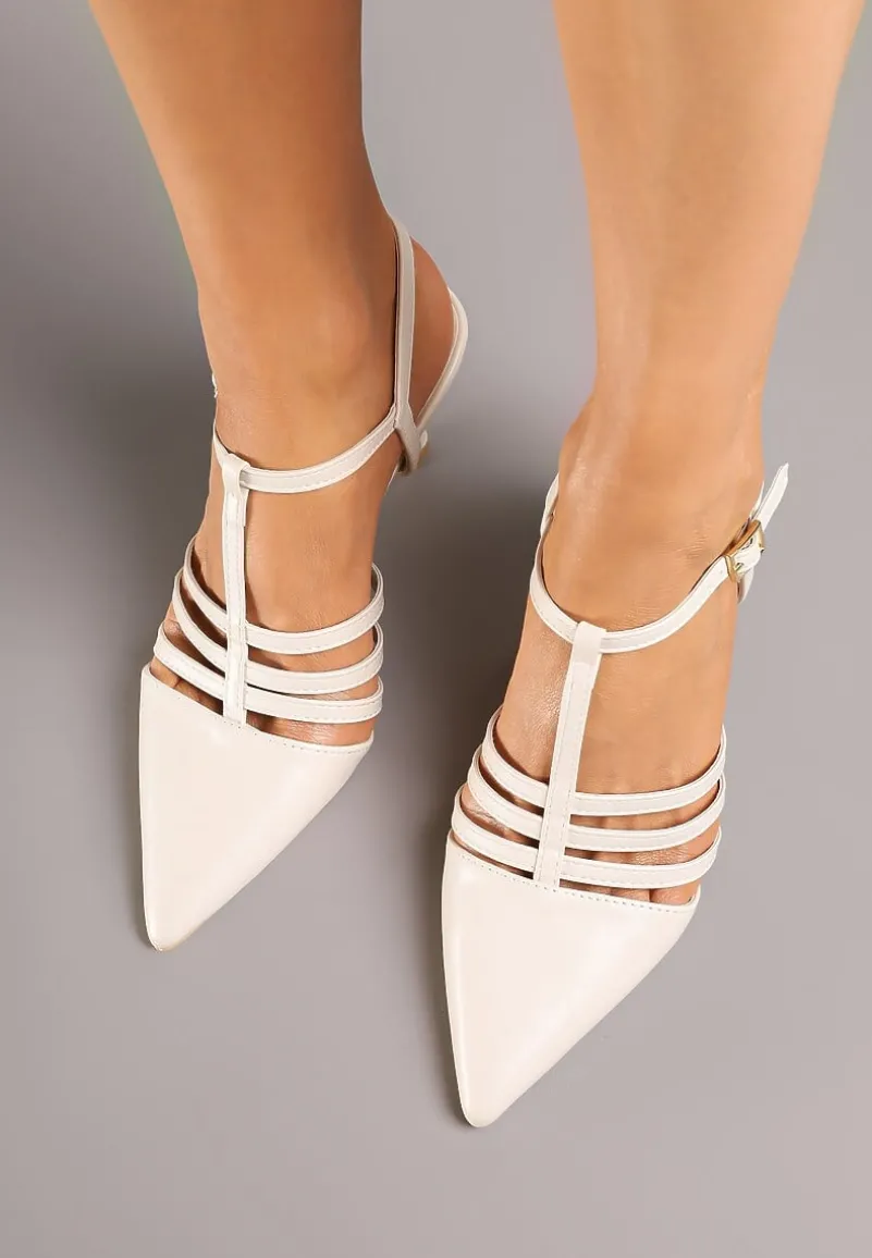 Jasnobeżowe Sandały Vices na Obcasie Typu Szpilka Tirenella