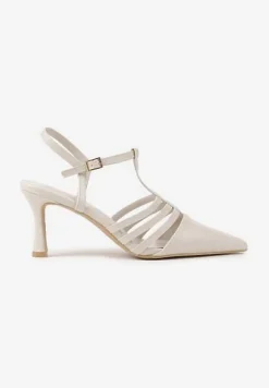 Jasnobeżowe Sandały Vices na Obcasie Typu Szpilka Tirenella