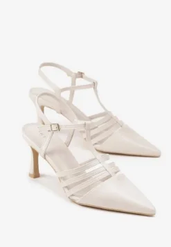 Jasnobeżowe Sandały Vices na Obcasie Typu Szpilka Tirenella