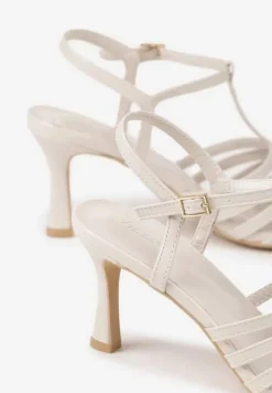 Jasnobeżowe Sandały Vices na Obcasie Typu Szpilka Tirenella