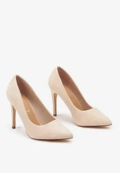 Jasnobeżowe Szpilki Vices z Wkładką ze Skóry Naturalnej Innatia