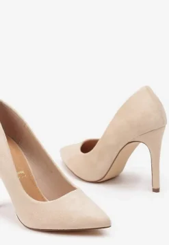 Jasnobeżowe Szpilki Vices z Wkładką ze Skóry Naturalnej Innatia