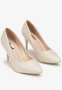 Jasnobeżowe Szpilki z Migdałkowym Noskiem Lasitta