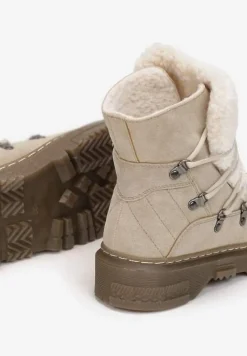 Jasnobeżowe Traperki z Futrzanym Językiem Florica