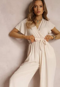 Jasnobeżowy Kombinezon z Wiskozy Zotolio