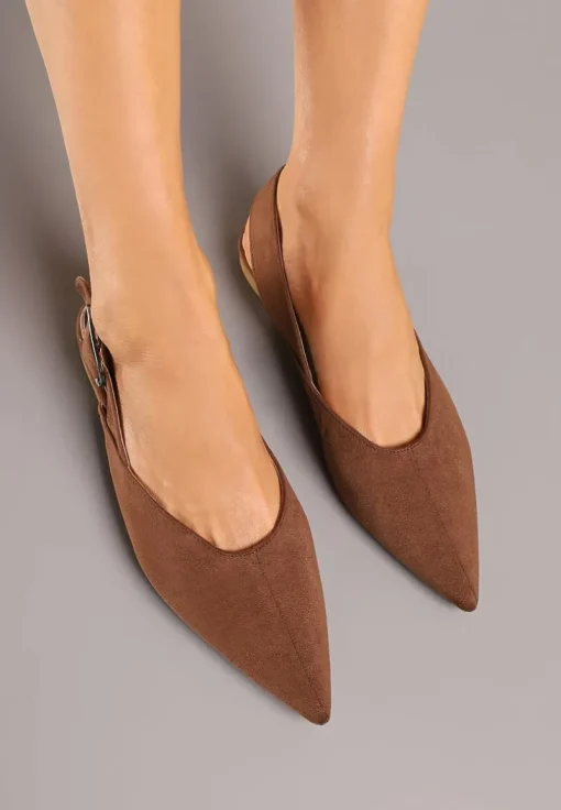 Jasnobrązowe Sandały Vices Typu Slingback z Wkładką ze Skóry Naturalnej Rallora
