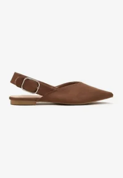 Jasnobrązowe Sandały Vices Typu Slingback z Wkładką ze Skóry Naturalnej Rallora