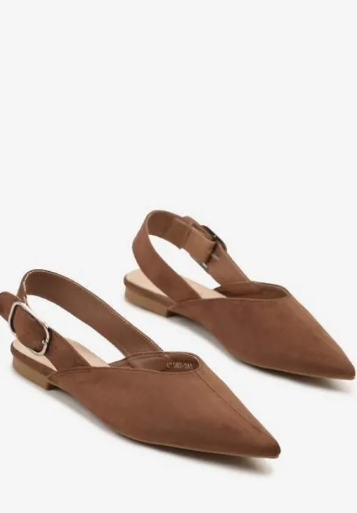 Jasnobrązowe Sandały Vices Typu Slingback z Wkładką ze Skóry Naturalnej Rallora