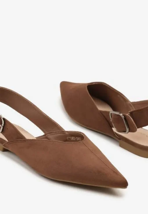 Jasnobrązowe Sandały Vices Typu Slingback z Wkładką ze Skóry Naturalnej Rallora