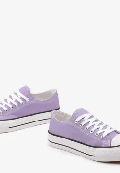 Jasnofioletowe Krótkie Trampki Sznurowane Rosasnowa