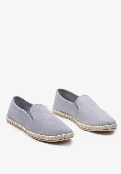 Jasnoniebieskie Casualowe Tenisówki na Płaskiej Plecionej Podeszwie Iramoon