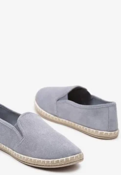 Jasnoniebieskie Casualowe Tenisówki na Płaskiej Plecionej Podeszwie Iramoon