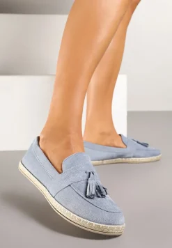 Jasnoniebieskie Espadryle przed Kostkę z Ozdobnymi Chwostami Marilsa