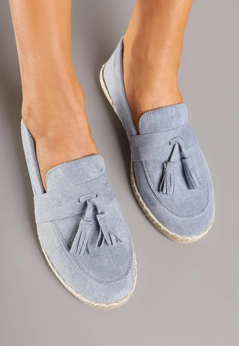 Jasnoniebieskie Espadryle przed Kostkę z Ozdobnymi Chwostami Marilsa