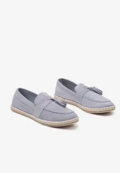 Jasnoniebieskie Espadryle przed Kostkę z Ozdobnymi Chwostami Marilsa