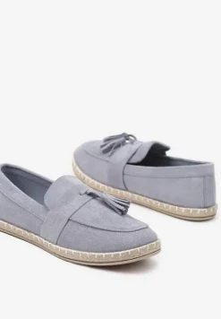Jasnoniebieskie Espadryle przed Kostkę z Ozdobnymi Chwostami Marilsa