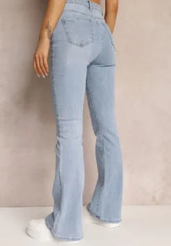 Jasnoniebieskie Jeansy Dzwony High Waist Briris