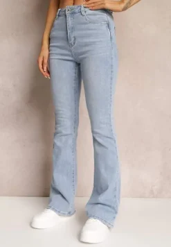 Jasnoniebieskie Jeansy Dzwony High Waist Briris