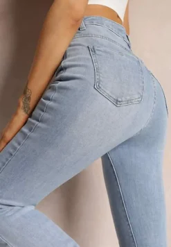 Jasnoniebieskie Jeansy Dzwony High Waist Briris