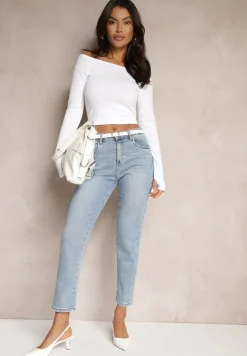 Jasnoniebieskie Jeansy High Waist Regular Fit Felindor