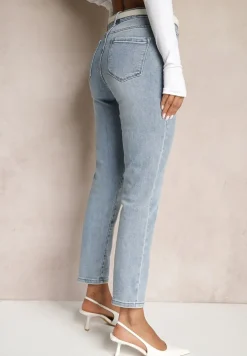 Jasnoniebieskie Jeansy High Waist Regular Fit Felindor