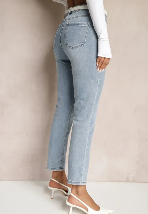 Jasnoniebieskie Jeansy High Waist Regular Fit Felindor
