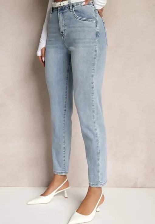 Jasnoniebieskie Jeansy High Waist Regular Fit Felindor