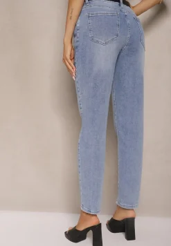Jasnoniebieskie Jeansy Mom Fit Regular Waist Galaviela