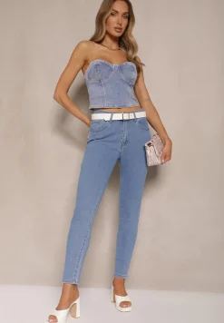 Jasnoniebieskie Jeansy Skinny High Waist Sepilvia