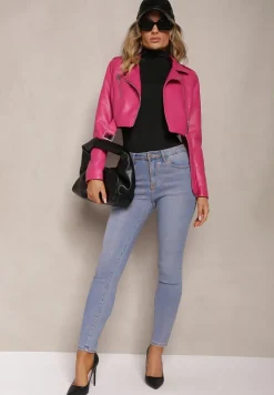 Jasnoniebieskie Jeansy Skinny z Przejaśnieniami ze Złotej Farby Tilacema