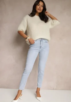 Jasnoniebieskie Jeansy Slim Regular Waist Ravionne