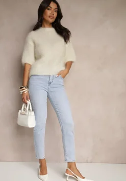 Jasnoniebieskie Jeansy Slim Regular Waist Ravionne