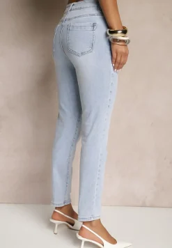Jasnoniebieskie Jeansy Slim Regular Waist Ravionne