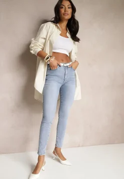 Jasnoniebieskie Jeansy Slim Push-Up Nelmi
