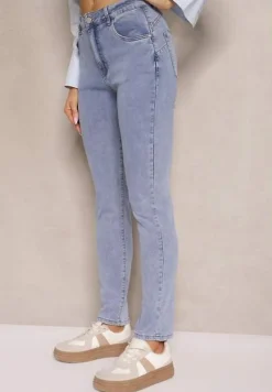 Jasnoniebieskie Jeansy z Bawełną Typu Skinny Novanisse