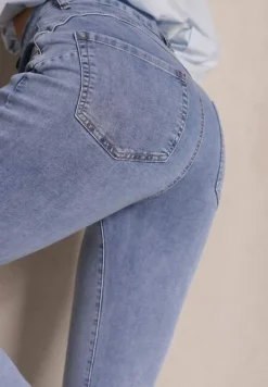 Jasnoniebieskie Jeansy z Bawełną Typu Skinny Novanisse