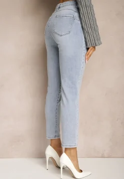 Jasnoniebieskie Jeansy z Bawełny Typu Skinny Selinda